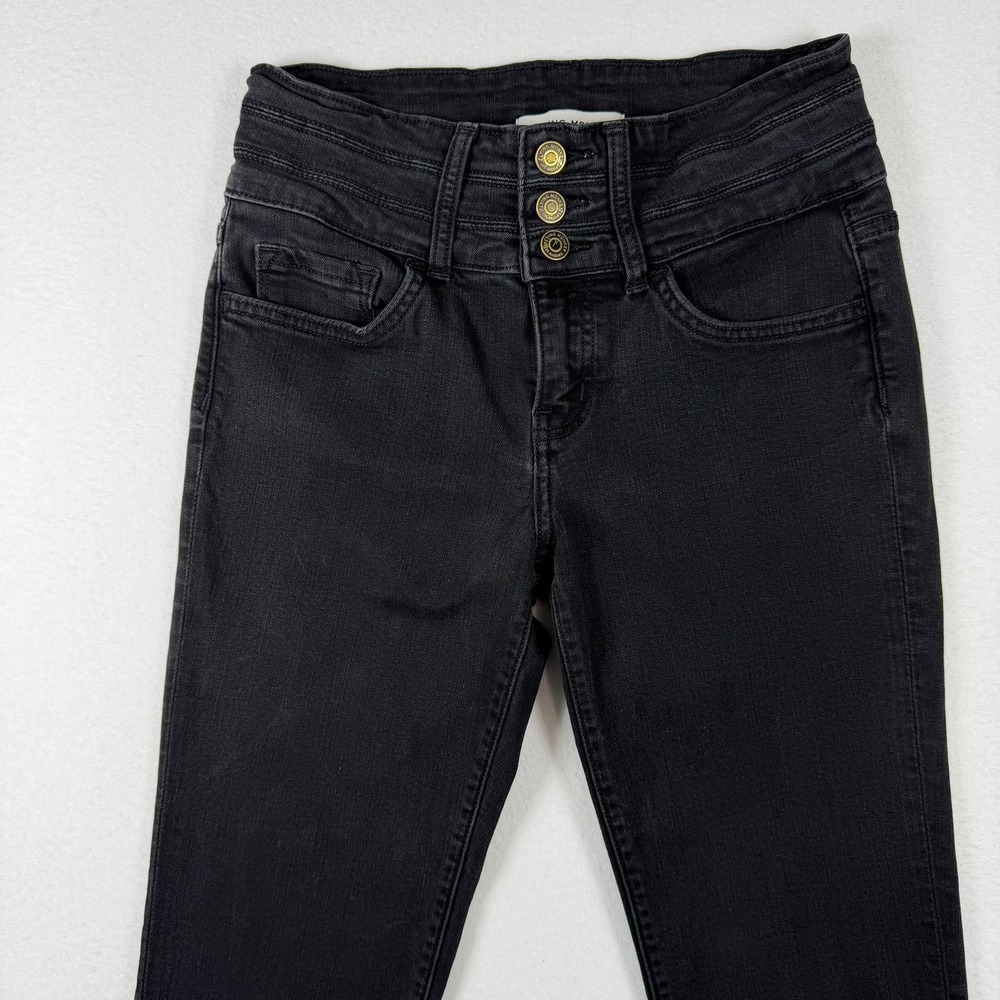 Flying Monkey Platinum High Rise Skinny Jeans Black Raw Hem Y3333-E Womens 27 - Picture 3 of 9